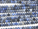 Dumortierite  Faceted Button Rondelle 6x6x3mm half or 1strand beads (aprx.15inch/38cm)