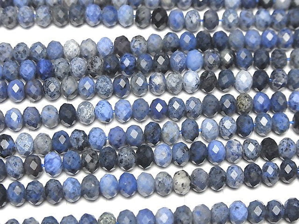 Dumortierite  Faceted Button Roundel 6x6x3mm half or 1strand beads (aprx.15inch/38cm)