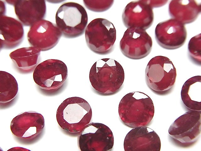 [Video]Ruby AA++ Loose stone Round Faceted 6x6mm 3pcs