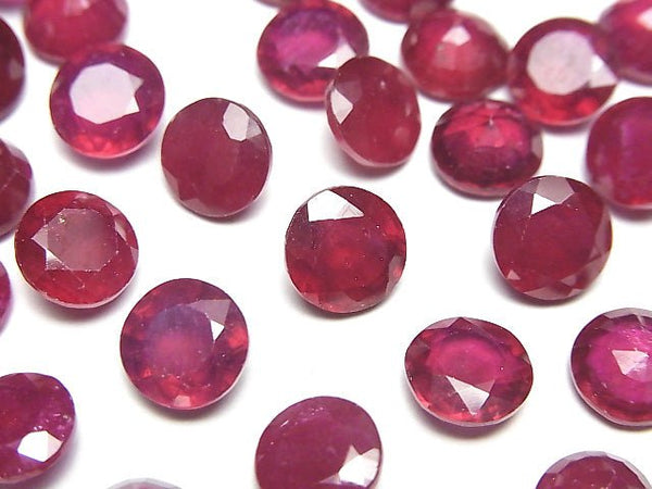 [Video] Ruby AA++ Undrilled Round Faceted 8x8mm 2pcs