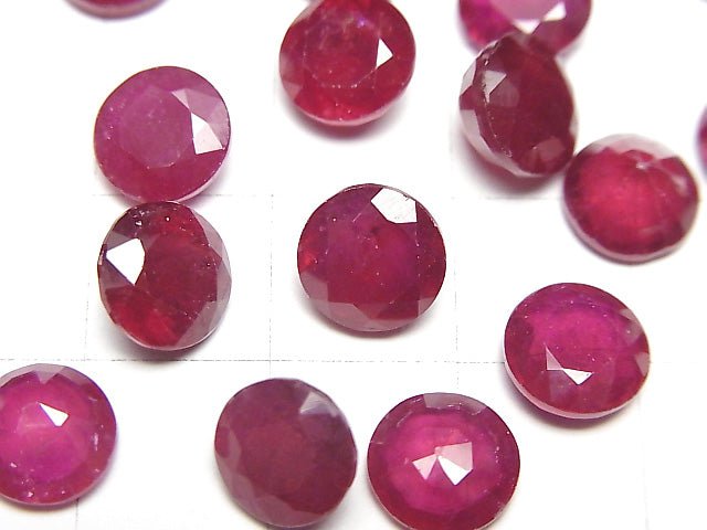 [Video] Ruby AA++ Undrilled Round Faceted 8x8mm 2pcs