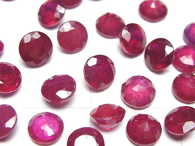 [Video] Ruby AA++ Undrilled Round Faceted 8x8mm 2pcs