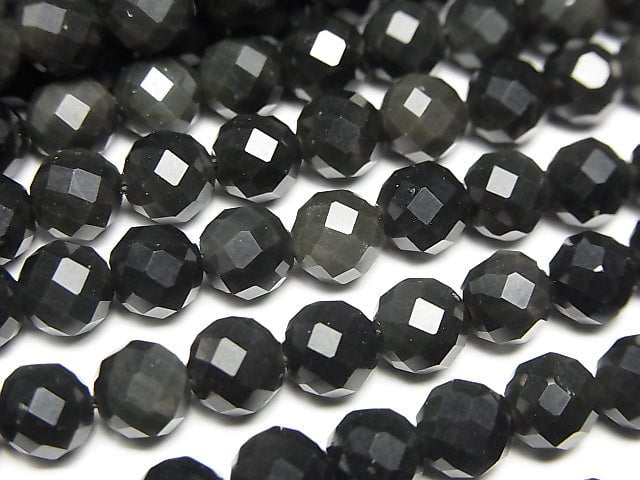 [Video] High Quality! Rainbow Obsidian AAA 64Faceted Round 6mm 1strand beads (aprx.15inch / 37cm)