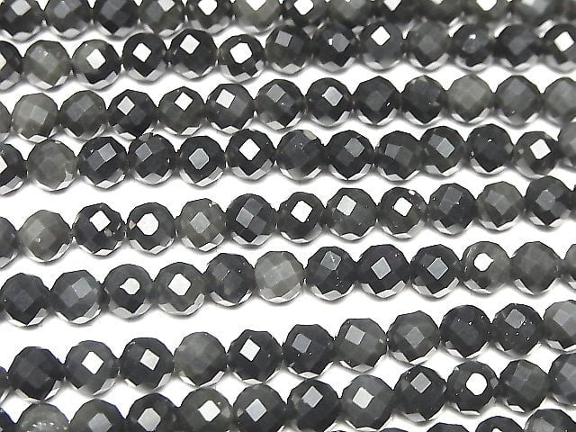 [Video] High Quality! Rainbow Obsidian AAA 64Faceted Round 6mm 1strand beads (aprx.15inch / 37cm)