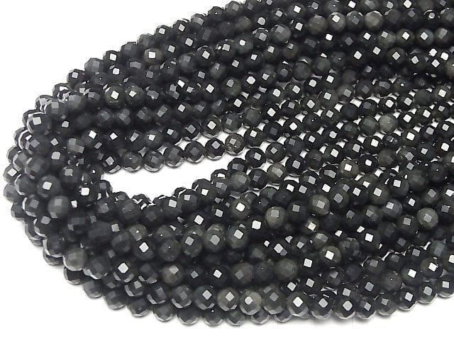 [Video] High Quality! Rainbow Obsidian AAA 64Faceted Round 6mm 1strand beads (aprx.15inch / 37cm)