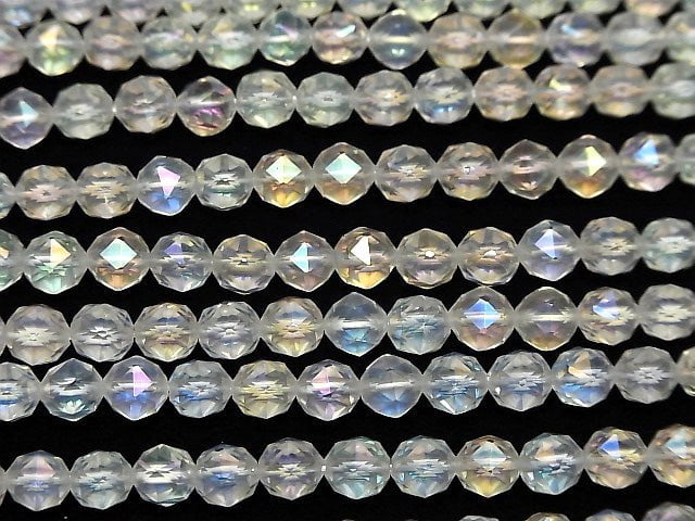 [Video] High Quality! Aqua Crystal AAA Star Faceted Round 6mm half or 1strand beads (aprx.14inch/35cm)