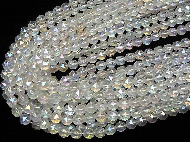 [Video] High Quality! Aqua Crystal AAA Star Faceted Round 6mm half or 1strand beads (aprx.14inch/35cm)