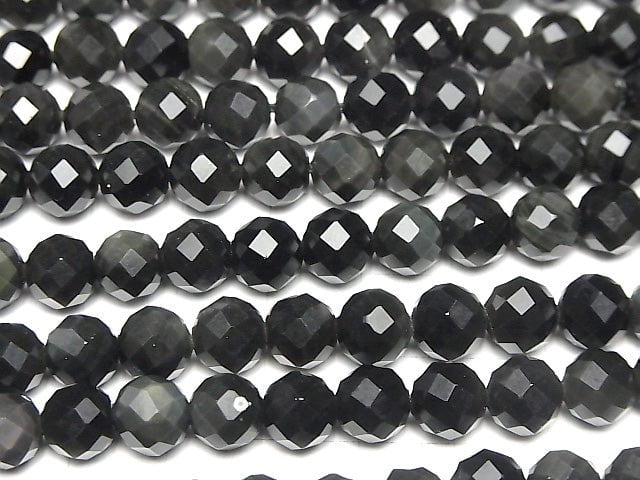 [Video] High quality! Rainbow Obsidian AAA 64Faceted Round 8mm 1strand beads (aprx.15inch / 37cm)