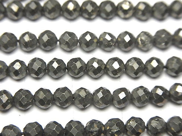 [Video] High Quality!  Pyrite AAA- 32Faceted Round 4mm 1strand beads (aprx.15inch/38cm)