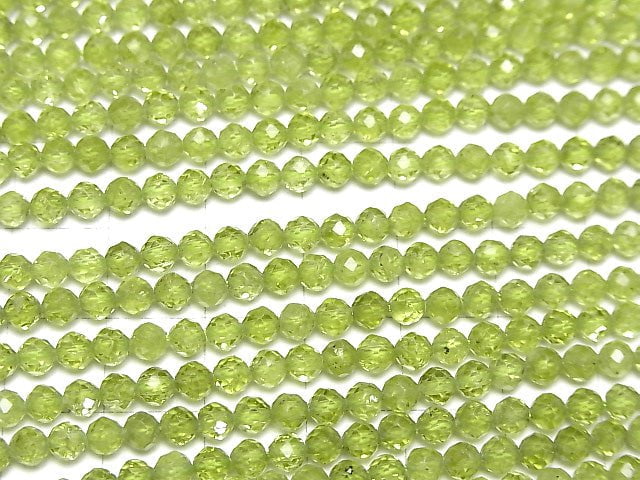 [Video]High Quality! Peridot AAA Faceted Round 4mm half or 1strand beads (aprx.15inch/37cm)