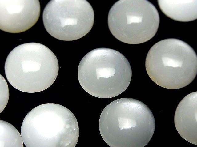 [Video] White Moonstone AAA Round Cabochon 14x14mm 1pc