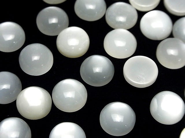 [Video] White Moonstone AAA Round Cabochon 14x14mm 1pc