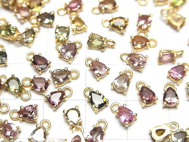 [Video] High Quality Multi Color Tourmaline AAA Bezel Setting Pear shape Faceted 5x4mm 5pcs $24.99!