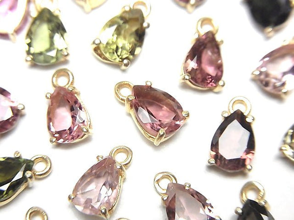 [Video] High Quality Multi Color Tourmaline AAA Bezel Setting Pear shape Faceted 7x5mm 4pcs $29.99!