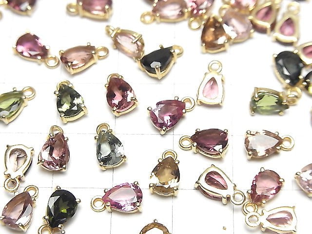 [Video] High Quality Multi Color Tourmaline AAA Bezel Setting Pear shape Faceted 7x5mm 4pcs $29.99!