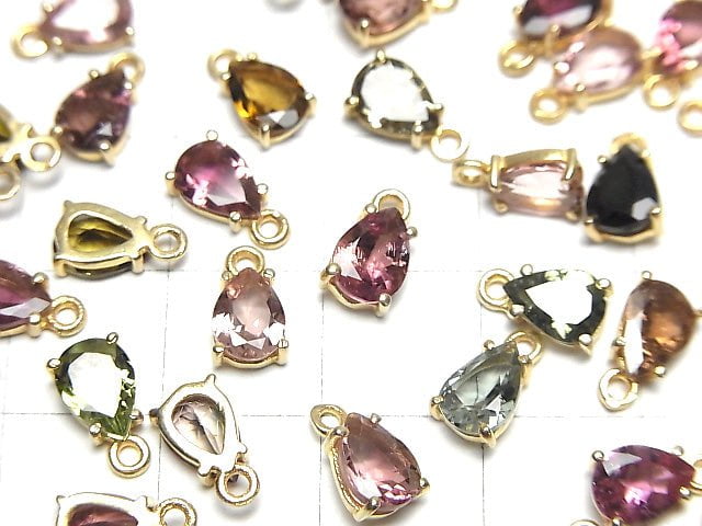 [Video] High Quality Multi Color Tourmaline AAA Bezel Setting Pear shape Faceted 7x5mm 4pcs $29.99!