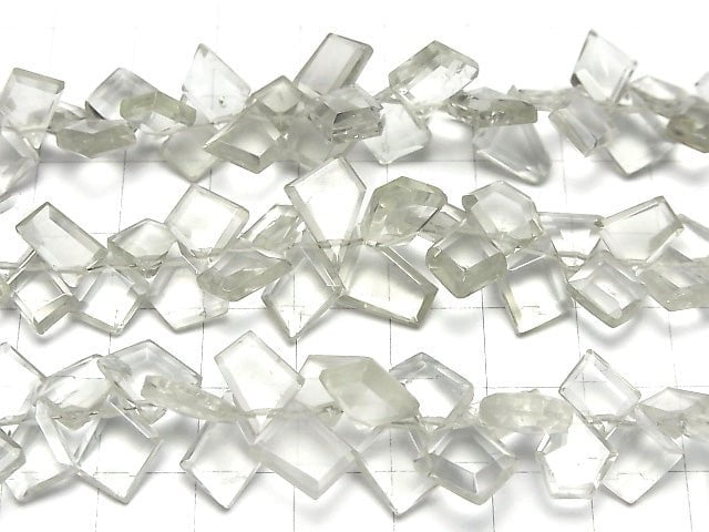 [Video] High Quality Green Amethyst AA++ Rough Slice Faceted 1strand beads (aprx.6inch / 16cm)