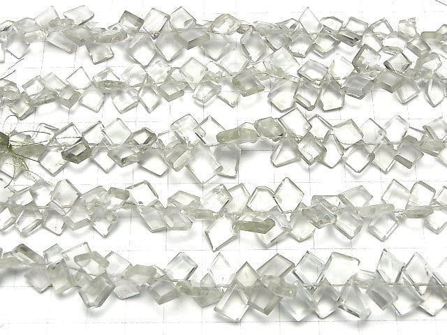 [Video] High Quality Green Amethyst AA++ Rough Slice Faceted 1strand beads (aprx.6inch / 16cm)