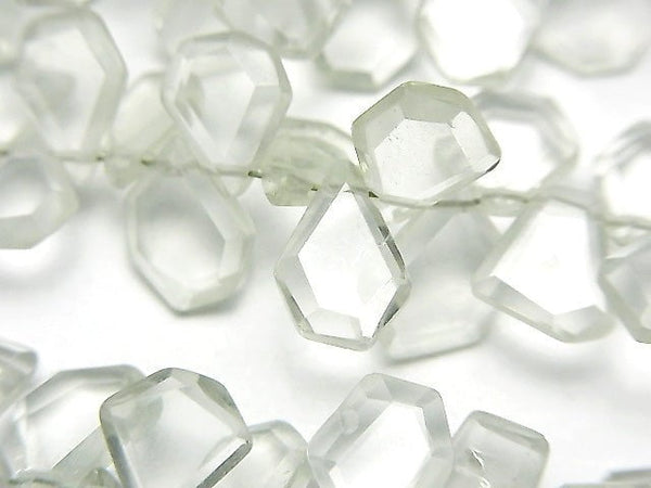 [Video] High Quality Green Amethyst AAA- Rough Slice Faceted half or 1strand beads (aprx.7inch / 18cm)