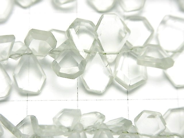 [Video] High Quality Green Amethyst AAA- Rough Slice Faceted half or 1strand beads (aprx.7inch / 18cm)