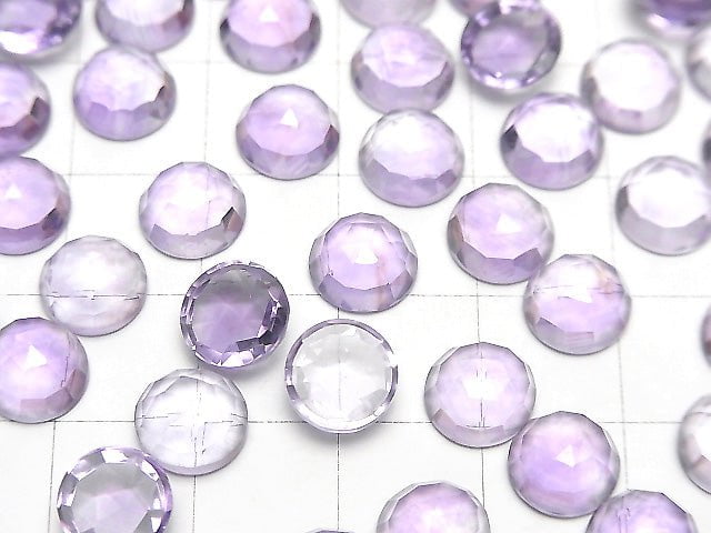 [Video]High Quality Amethyst AAA Round Rose Cut 8x8mm 2pcs