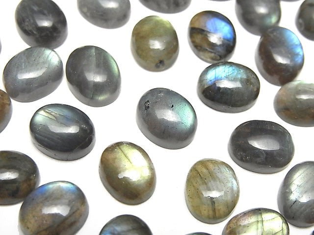 [Video]Labradorite AA++ Oval Cabochon 10x8mm 5pcs