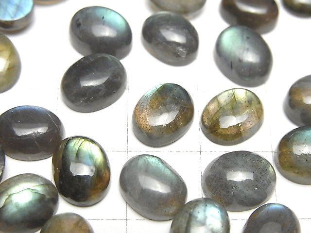 [Video]Labradorite AA++ Oval Cabochon 10x8mm 5pcs