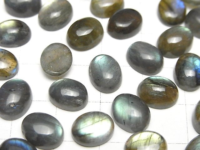 [Video]Labradorite AA++ Oval Cabochon 10x8mm 5pcs