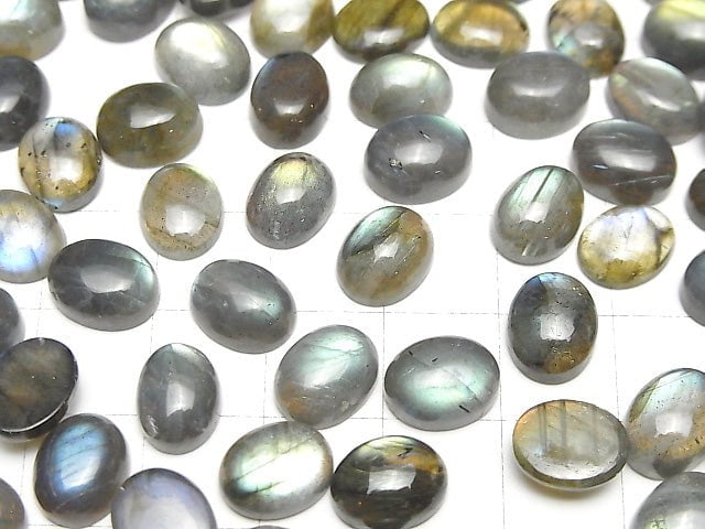 [Video]Labradorite AA++ Oval Cabochon 10x8mm 5pcs