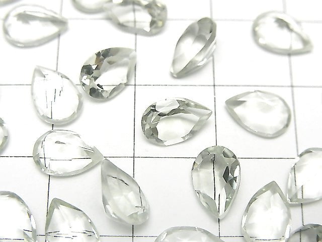 [Video] High Quality Green Amethyst AAA Undrilled Pear shape Faceted 9 x 6 x 4 mm 6 pcs