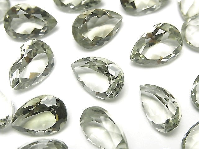 [Video]High Quality Green Amethyst AAA Loose stone Pear shape Faceted 14x10mm 2pcs