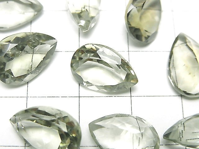 [Video]High Quality Green Amethyst AAA Loose stone Pear shape Faceted 14x10mm 2pcs