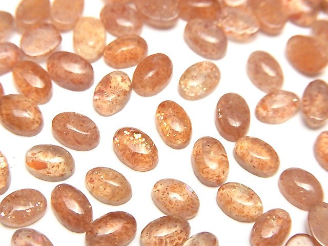 [Video]High Quality Sunstone AAA- Oval Cabochon 6x4mm 10pcs