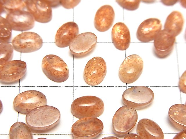 [Video]High Quality Sunstone AAA- Oval Cabochon 6x4mm 10pcs