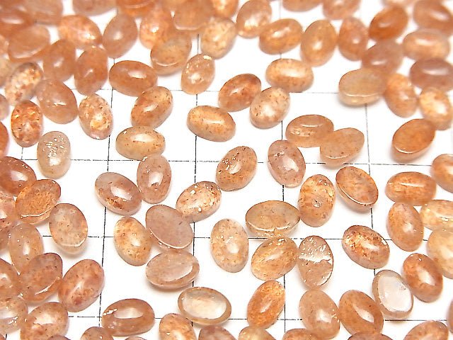 [Video]High Quality Sunstone AAA- Oval Cabochon 6x4mm 10pcs