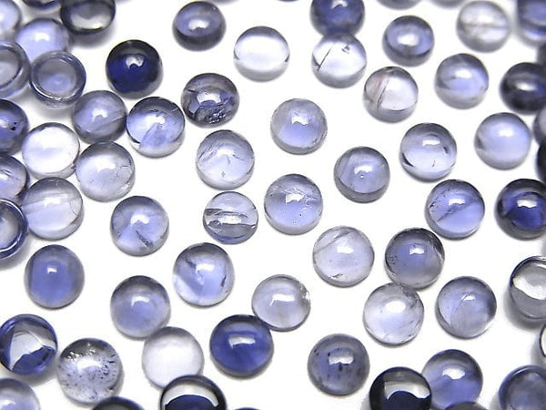 [Video] High Quality Iolite AAA Round Cabochon 4x4mm 10pcs $8.79!