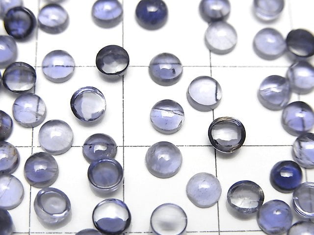 [Video] High Quality Iolite AAA Round Cabochon 4x4mm 10pcs $8.79!