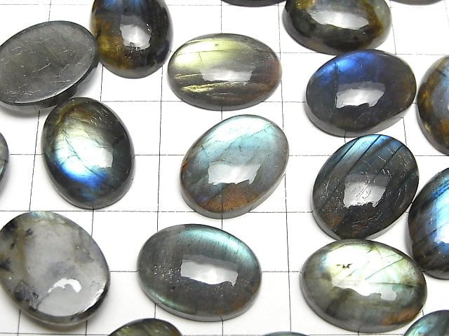 [Video] High Quality Labradorite AAA- Oval  Cabochon 20x15mm 2pcs