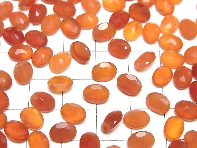 [Video]High Quality Carnelian AAA- Loose stone Oval Faceted 8x6mm 5pcs