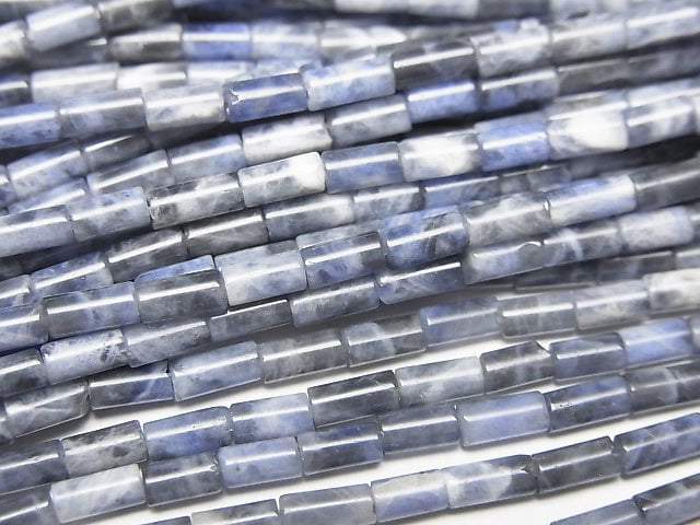 [Video] Sodalite AA++ Tube 4x2x2mm 1strand beads (aprx.15inch / 38cm)