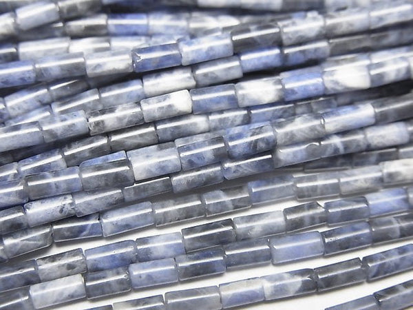 [Video] Sodalite AA++ Tube 4x2x2mm 1strand beads (aprx.15inch / 38cm)