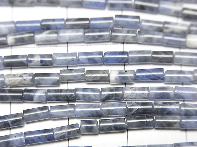[Video] Sodalite AA++ Tube 4x2x2mm 1strand beads (aprx.15inch / 38cm)
