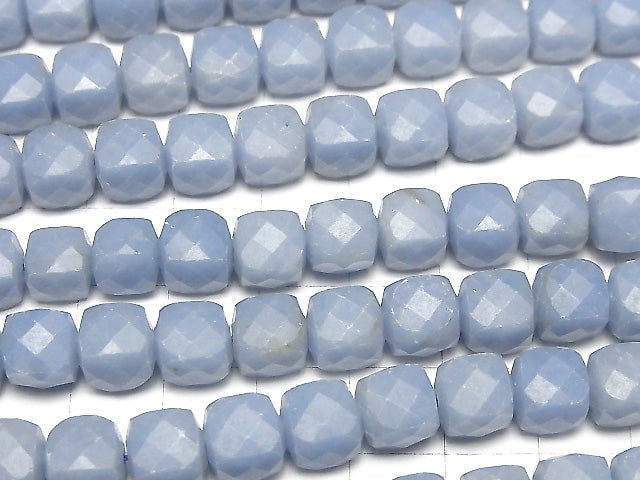 [Video] Angelite AA++ Cube Shape 8x8x8mm half or 1strand beads (aprx.14inch / 35cm)