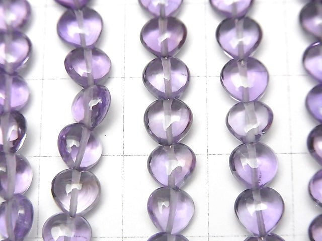 [Video] High Quality Amethyst AAA Vertical Hole Heart 6x6mm half or 1strand beads (aprx.6inch / 16cm)