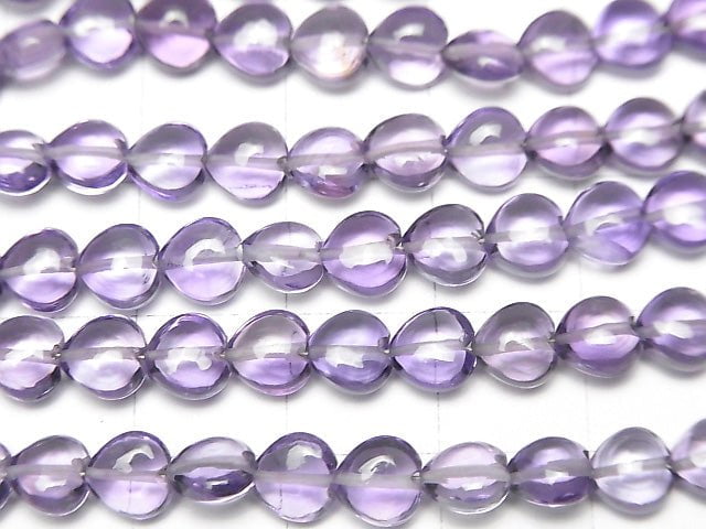 [Video] High Quality Amethyst AAA Vertical Hole Heart 6x6mm half or 1strand beads (aprx.6inch / 16cm)