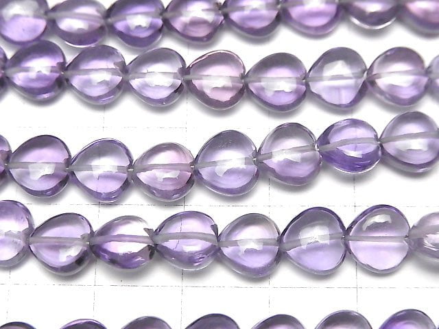 [Video] High Quality Amethyst AAA Vertical Hole Heart 8x8mm half or 1strand beads (aprx.6inch / 15cm)