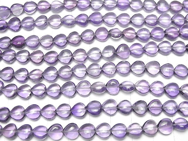 [Video] High Quality Amethyst AAA Vertical Hole Heart 8x8mm half or 1strand beads (aprx.6inch / 15cm)