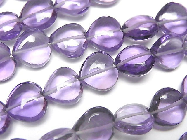 [Video] High Quality Amethyst AAA Vertical Hole Heart 10x10mm half or 1strand beads (aprx.6inch / 15cm)