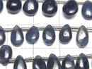 [Video] Unheated Blue Sapphire AAA Pear shape (Smooth) half or 1strand beads (aprx.7inch / 18cm)