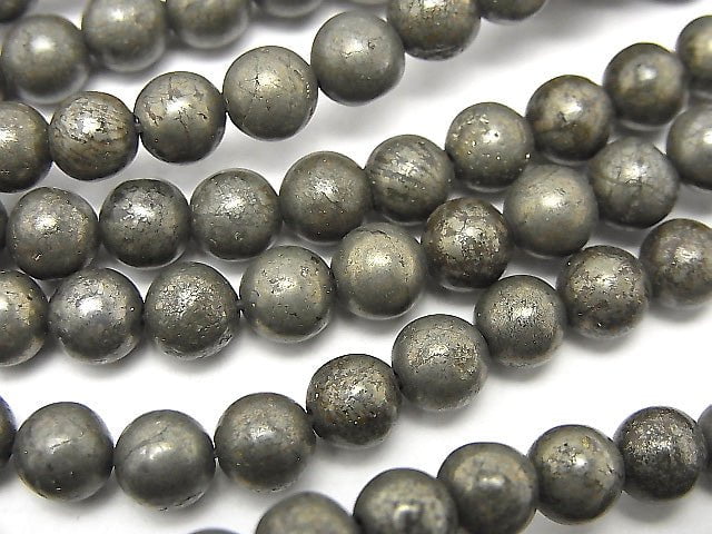 1strand $6.79! Golden Pyrite AAA Round 6mm 1strand beads (aprx.15inch / 37cm)